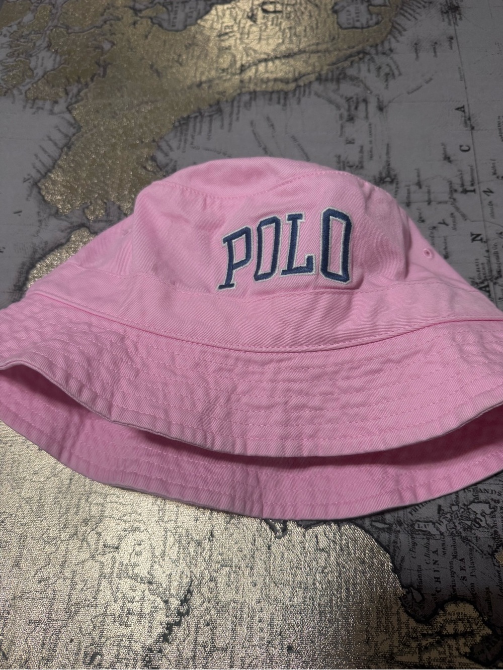 Polo Ralph Lauren Bucket Hat L/XL 61cm Pink Embroidered POLO Cotton Preppy